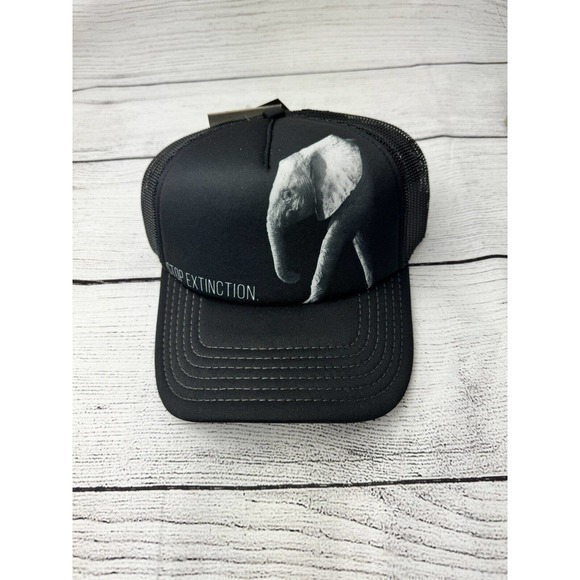 The Mountain Foam Snapback Trucker Cap Black Elephant Stop Extinction Nature New - Picture 3 of 7